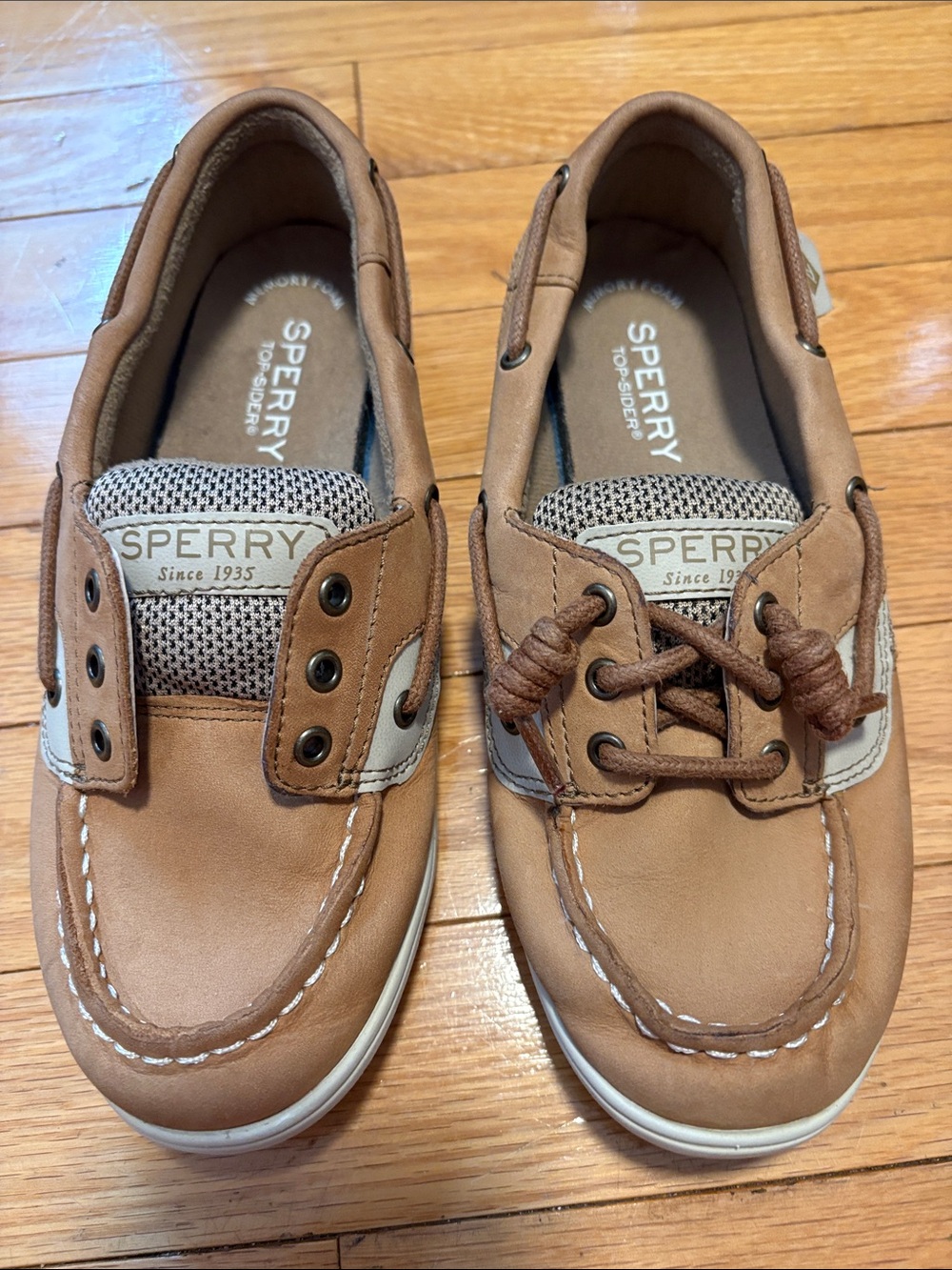Sperry Kid’s Cognac Leather 2-Eye Boat Shoes